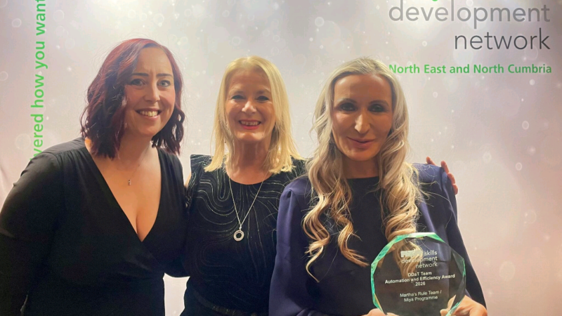 Di Carter, Senior Digital Portfolio Manager, Lindsay Garcia, director of nursing, and Jacqui Jones