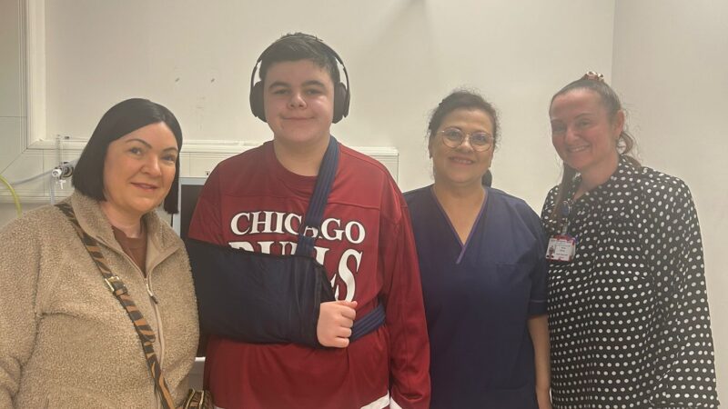 Patient and staff in the urgent treatment centre.