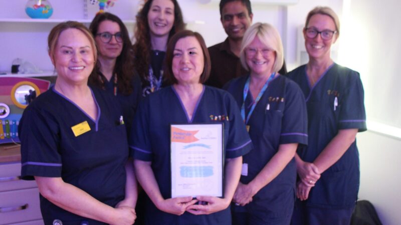 The paediatric diabetes service - Jane Sirs, paediatrics diabetes specialist nurse, Anna Lumsdon, diabetics team leader, Dr. Victoria Walker, Kerry Camara, diabetes specialist nurse, consultant paediatrician Ramesh Srinivasan, Debbie McHugh, paediatrics diabetes specialist nurse and Amanda Dobson, paediatrics diabetes specialist nurse