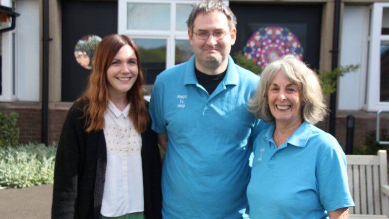 Lindsay Rutherford-Hoe, volunteer coordinator, Paul Storey, volunteer, Liz Hughes, volunteer