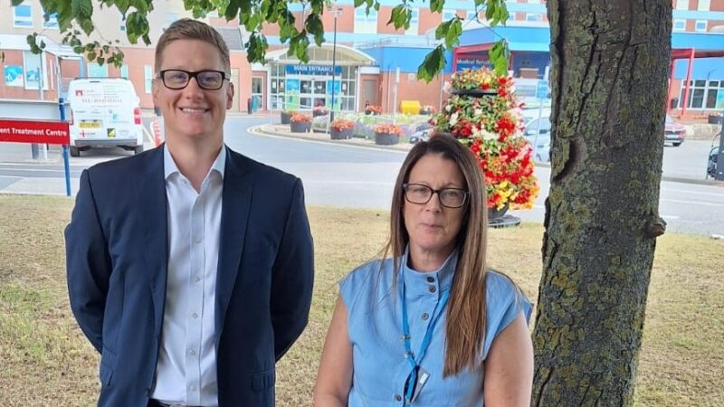 Ben Ryan, electronic patient records manager for community and neighbourhood services and Rachel Briggs, service manager for the specialist services admin hub.