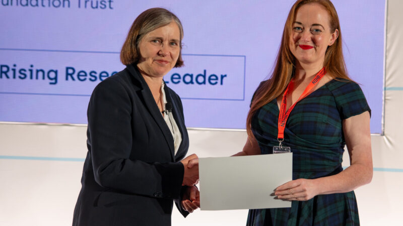 Professor Lucy Chappell, CEO of the NIHR with Donna Wakefield (L-R)