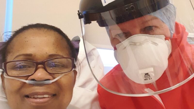 Millie Magadlela, in the critical care unit.
