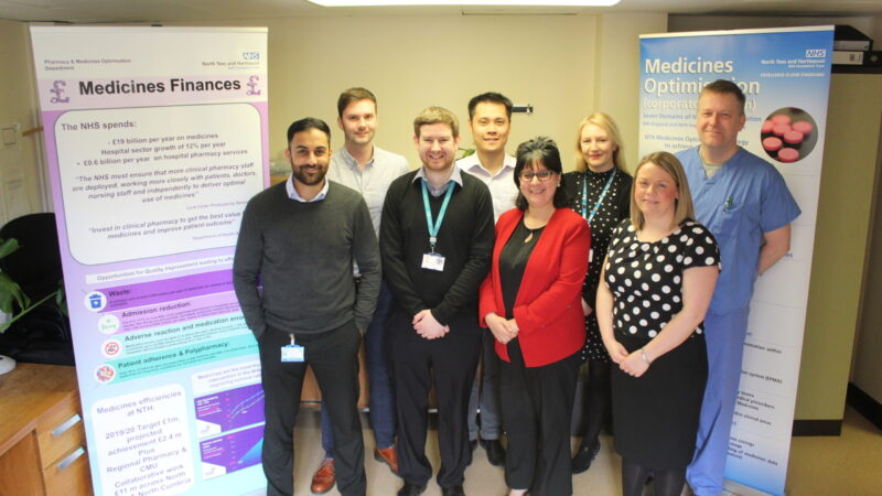 Pharmacy and medicines optimisation team celebrating efficiency savings