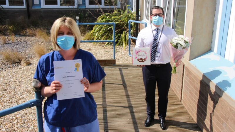 Doctor Sarah Whitehouse with deputy director of finance Stuart Irvine