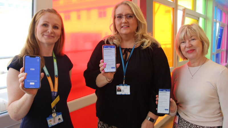 • Kath Tarn, head of outpatients and place based care, with outpatients booking team members Janet Fields and Angela Wild.