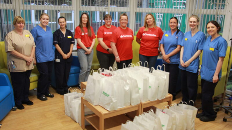 Cancer donation from colleagues at Santander.