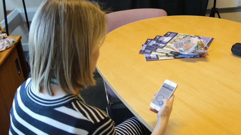 The app in use by staff member helping to generate discussion