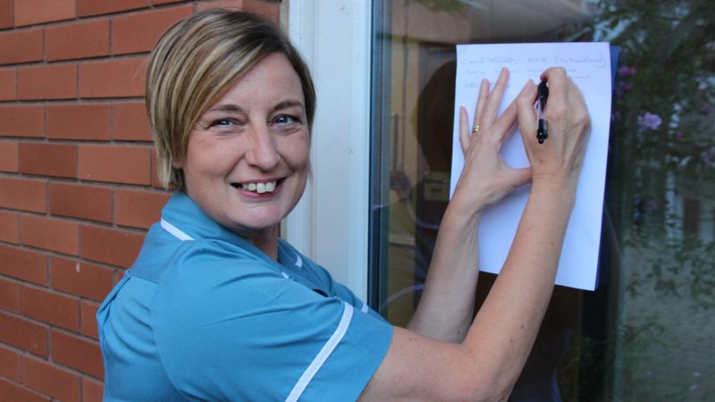 Nurse from Hartlepool signing letter