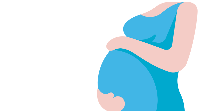 A graphic of a pregnant woman holding her belly.